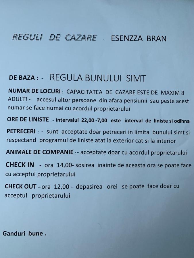 Pensiunea Esenzza Bran  Exteriör bild